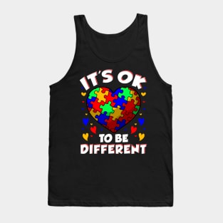 It's OK To Be Different Autism Awareness Heart Tank Top